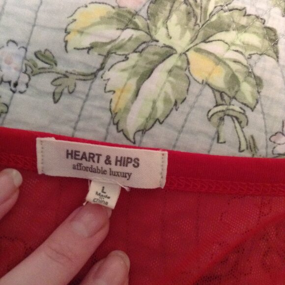 Red Short-Sleeved Jersey Mesh Illusion Top - Picture 4 of 4